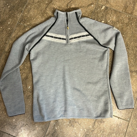 Dale of Norway Sweaters - Dale of Norway quarter zip merino wool sweater, M, gray